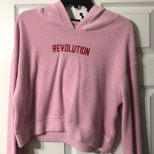 Cropped pink hoodie